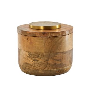 Mango Box mit Deckel und goldenem Ring, klein