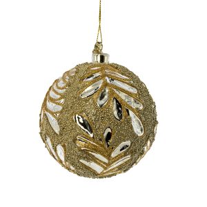 Glaskugel mit Blatt