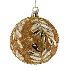 Glaskugel mit Blatt