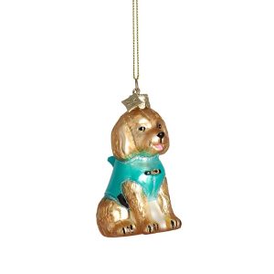 Glasornament Hund mit Haifischflosse