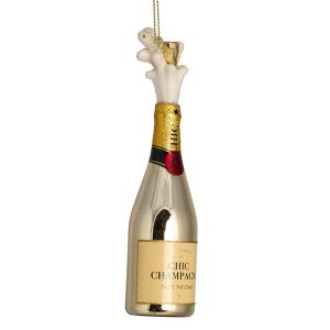 Glasornament Champagnerflasche