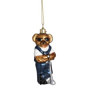 Glasornament Bär Golfer