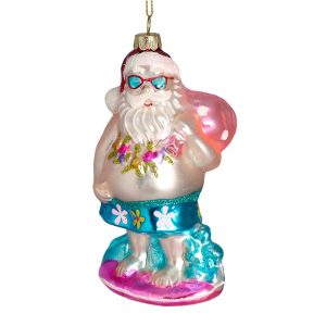 Glasornament Weihnachtsmann Surfer