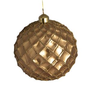Glaskugel Rautenmuster Gold