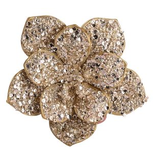 Ornament Blume Pailletten Gold