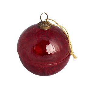 Weihnachtskugel Rot zum Öffnen